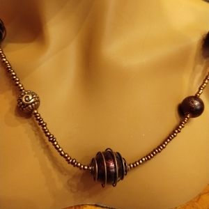 SALE Pre-Owned Costume Bronze Bead Necklace